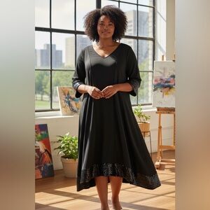 Lane Bryant Black Mini Dress with Sequin Accents